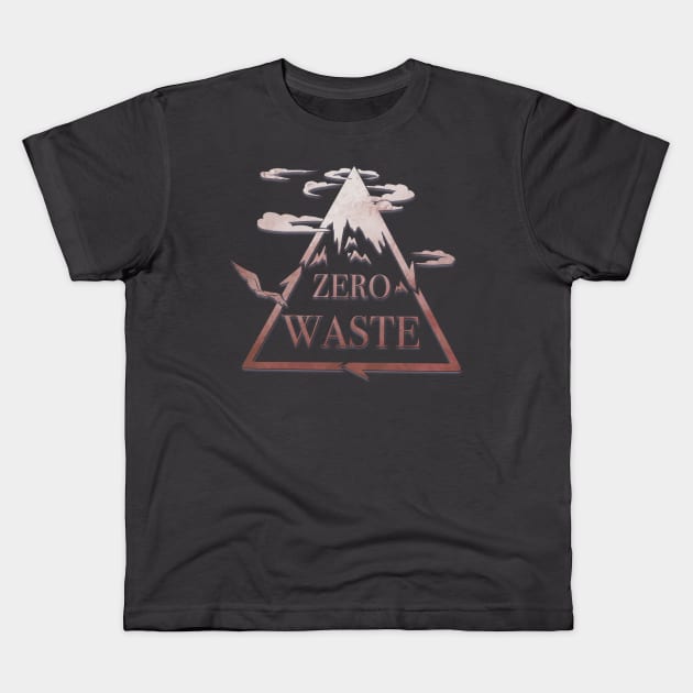 Zero Waste mountain Kids T-Shirt by Yofka